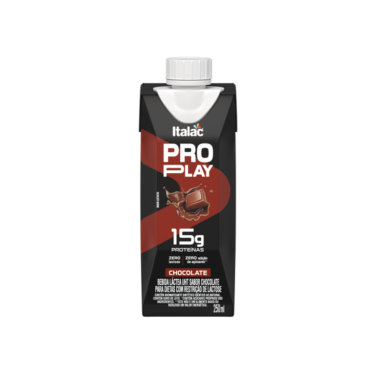 BEB. PRO PLAY 15G PROTEINA ZERO LACTOSE CHOCOLATE 250ML ITALAC CX C/12