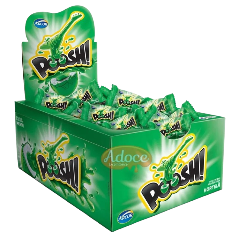 CHICLE POOSH HORTELA 200G DP C/40UN ARCOR CX C/18