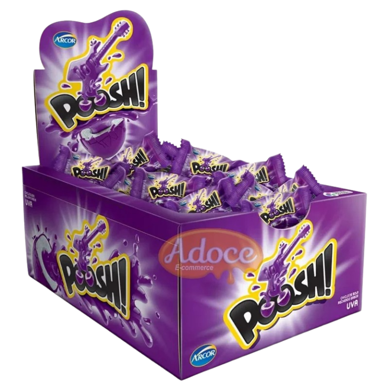 CHICLE POOSH UVA 200G DP C/40UN ARCOR CX C/18