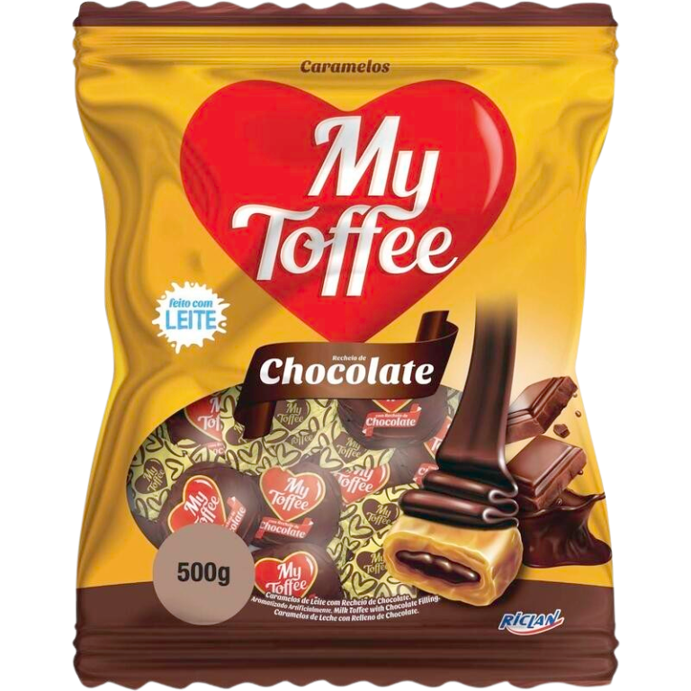 BALA MY TOFFEE LEITE C/ CHOCOLATE 500G RICLAN CX C/14