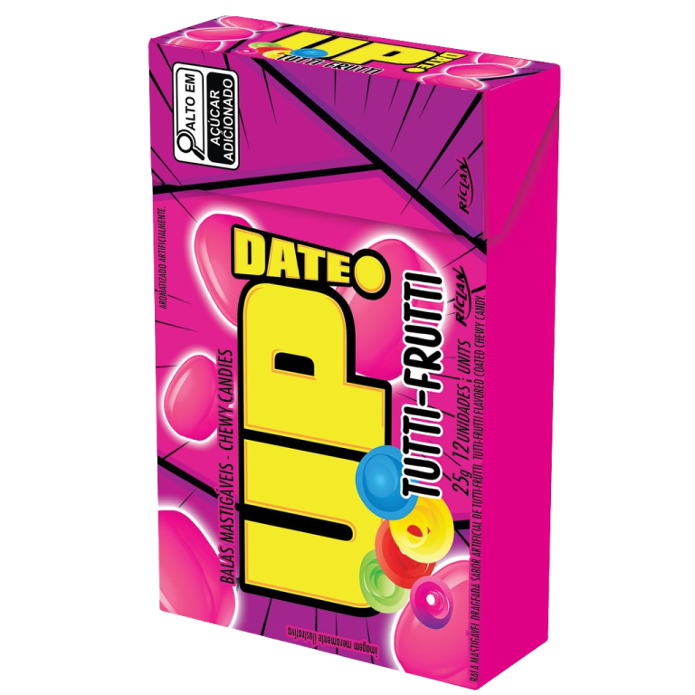 CONFEITO MASTIGAVEL UP TUTTI-FRUTTI 12UNx25G RICLAN CX C/12