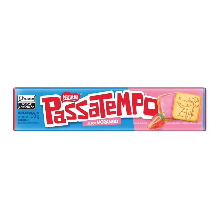 BISC. RECHEADO PASSATEMPO MORANGO 130G NESTLE CX C/70UN