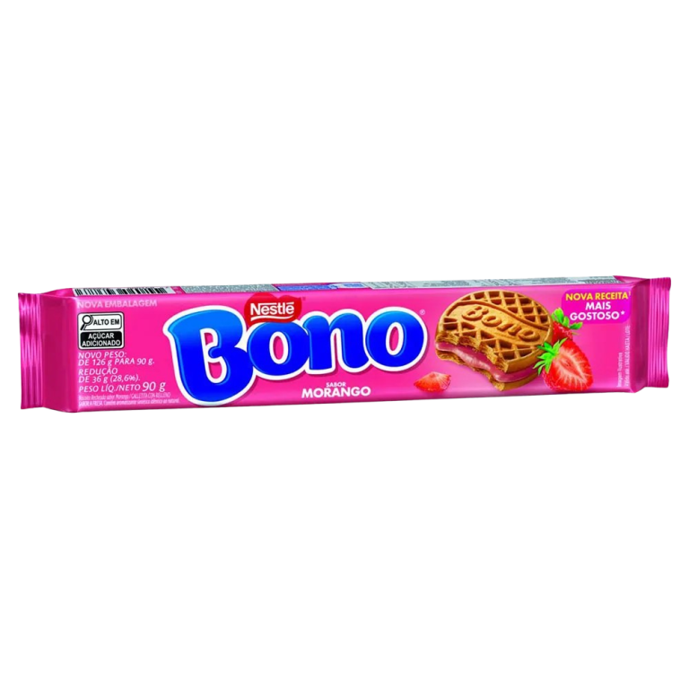 BISC. RECHEADO BONO MORANGO 90G NESTLE CX C/66UN
