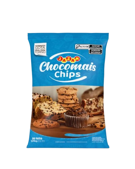 CHOCOMAIS CHIPS AO LEITE 1,01KG JAZAM CX C/15