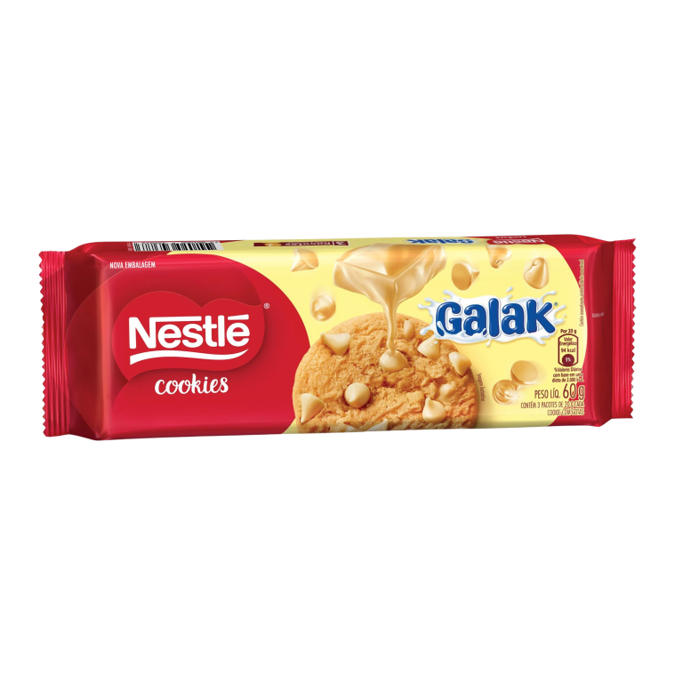 COOKIE GOTAS CHOCOLATE BRANCO GALAK 60G NESTLE CX C/52