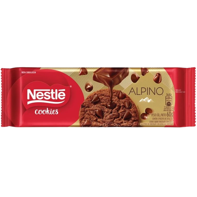 COOKIE CHOC. GOTAS CHOCOLATE ALPINO 60G NESTLE CX C/52