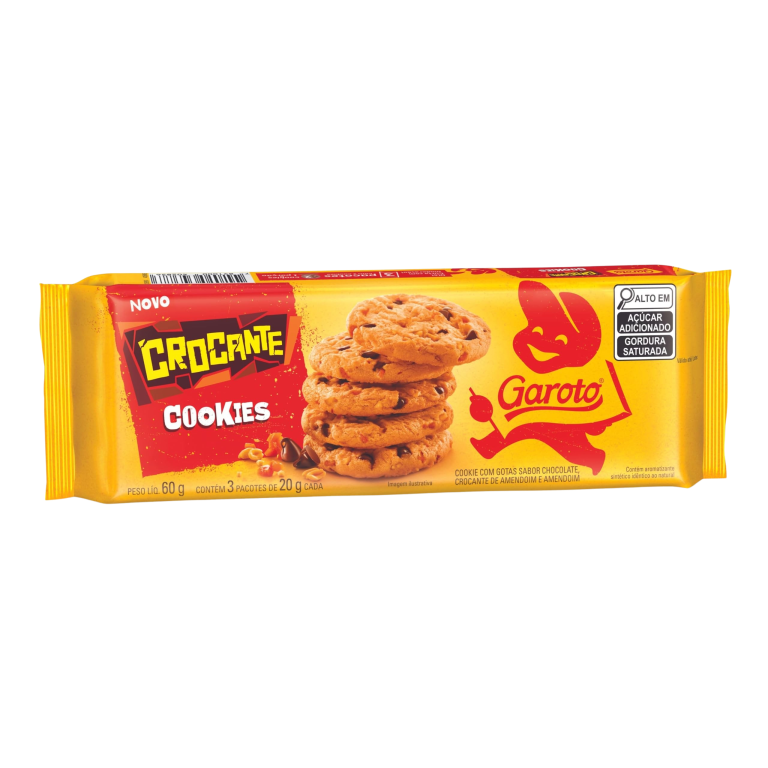 COOKIE CROCANTE GOTAS CHOCOLATE 60G GAROTO CX C/52 NESTLE