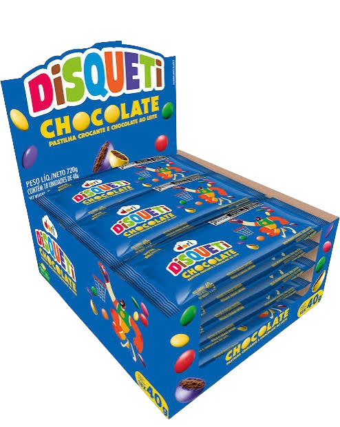 DISQUETI CHOCOLATE CONFEITADO 18X40G DORI