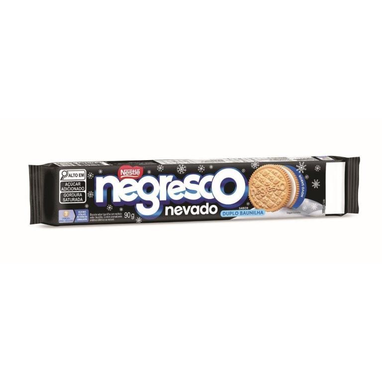 BISC. RECHEADO NEGRESCO NEVADO DUPLO BAUNILHA 90G NESTLE CX C/66UN