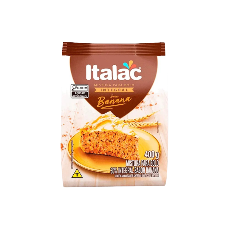 MISTURA PARA BOLO INTEGRAL SABOR BANANA 400G ITALAC CX C/12