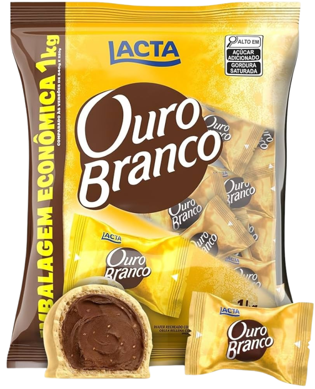 CHOCOLATE OURO BRANCO 1KG C/50UN LACTA CX C/10