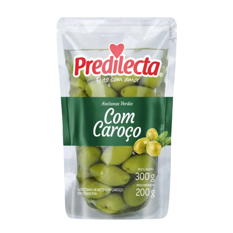 AZEITONA VERDE C/CAROÇO 200G PREDILECTA CX C/24