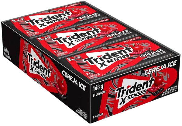 CHICLE TRIDENT X SENSES CEREJA ICE 21UNX8G MONDELEZ