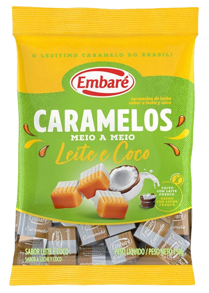 CARAMELO MEIO A MEIO LEITE/COCO 660G EMBARE CX C/18