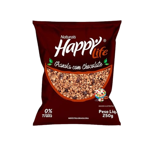GRANOLA CHOCOLATE 250G HAPPY LIFE CX C/12 JUNCO