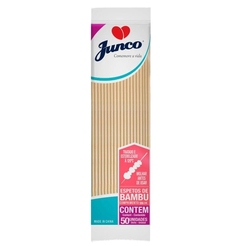 ESPETO DE BAMBU P/CHURRASCO 25CM JUNCO CX C/25PCT