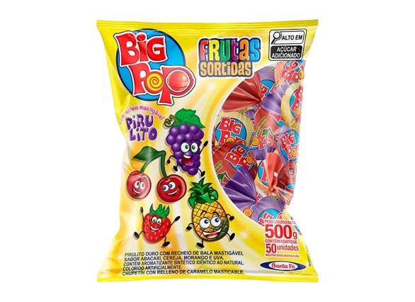 PIRULITO POP FRUTAS SORTIDAS 500G PCT C/50 SANTA FÉ CX C/30