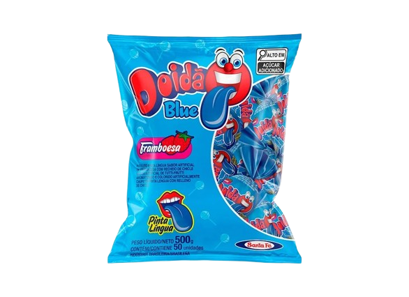 PIRULITO POP PINTA LINGUA DOIDAO BLUE FRAMBOESA 500G PCT C/50 SANTA FÉ CX C/30