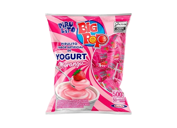 PIRULITO POP MORANGO YOGURTE MORANGO 500G PCT C/50 SANTA FÉ CX C/30