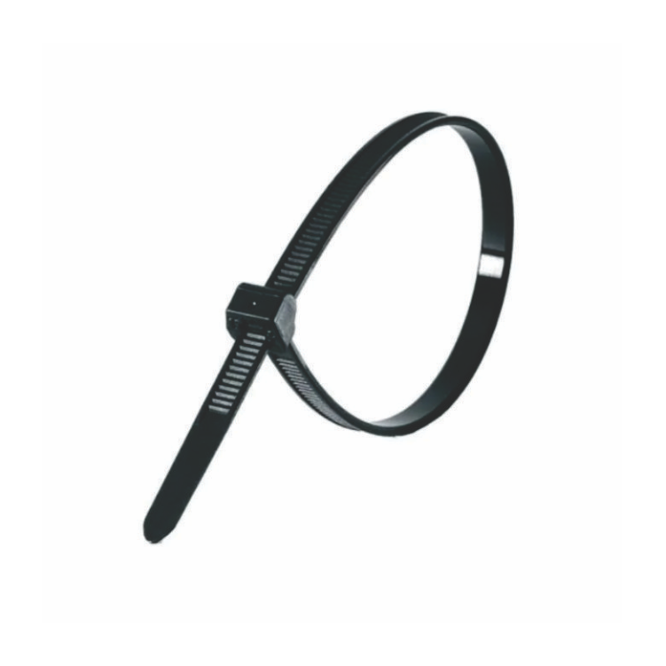 ABRACADEIRA PLASTICA PRETA (LACA GATO) 4,8 X 200 - PCT C/100 PCS