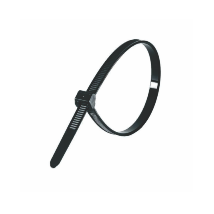 ABRACADEIRA PLASTICA PRETA (LACA GATO) 4,8 X 300 - PCT C/100 PCS
