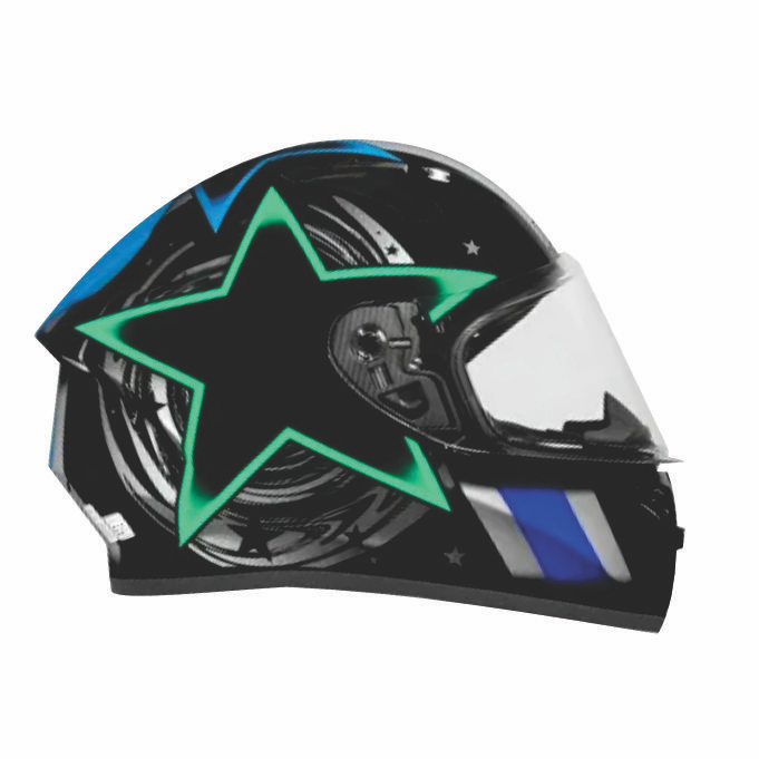 CAPACETE EBF X TROY FF 526 COSMIC TAM.58 PRETO/TIFANY