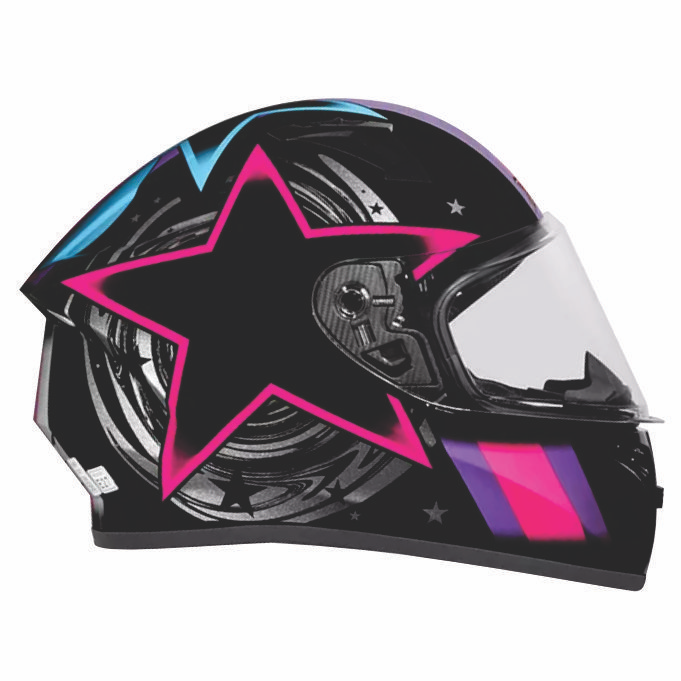 CAPACETE EBF X TROY FF 526 COSMIC TAM.60 PRETO/ROSA