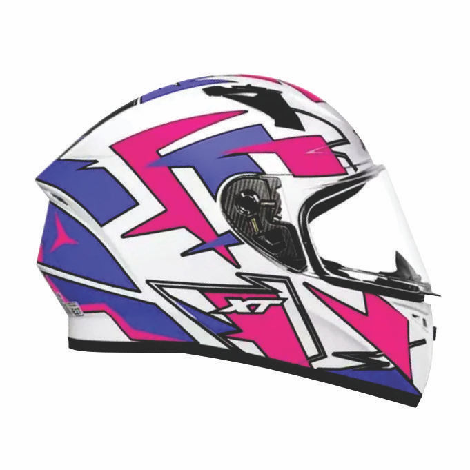 CAPACETE EBF X TROY FF 526 CRUSH TAM.58 BRANCO/ROXO