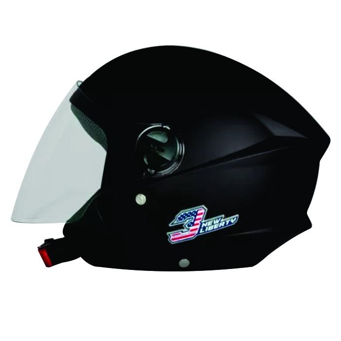 CAPACETE NEW LIBERTY THREE ELITE FOSCO TAM.56 (MATTE BLACK) CAP-707MB
