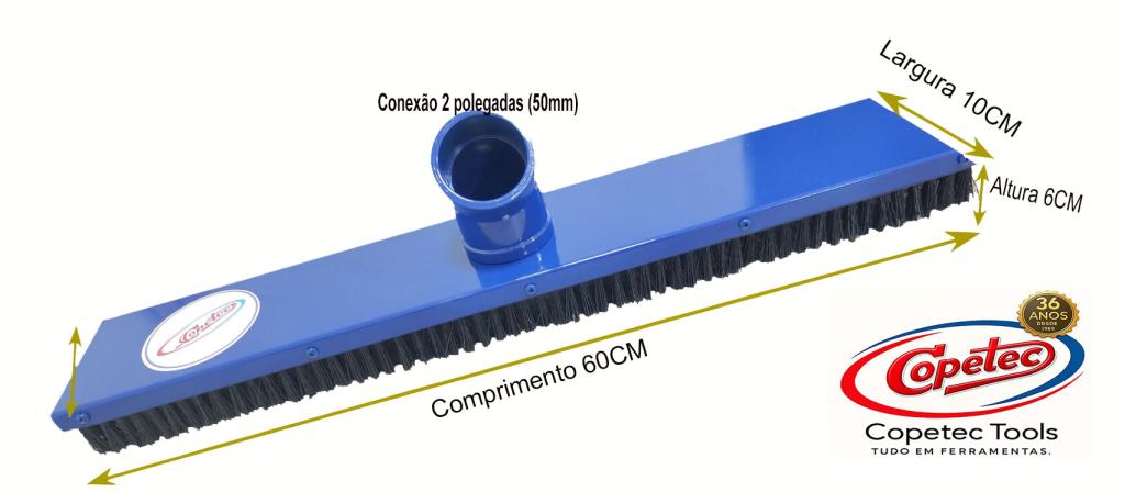 Escova pavimentos para Aspirador industrial 60 CM conexão 2 polegadas (50mm)