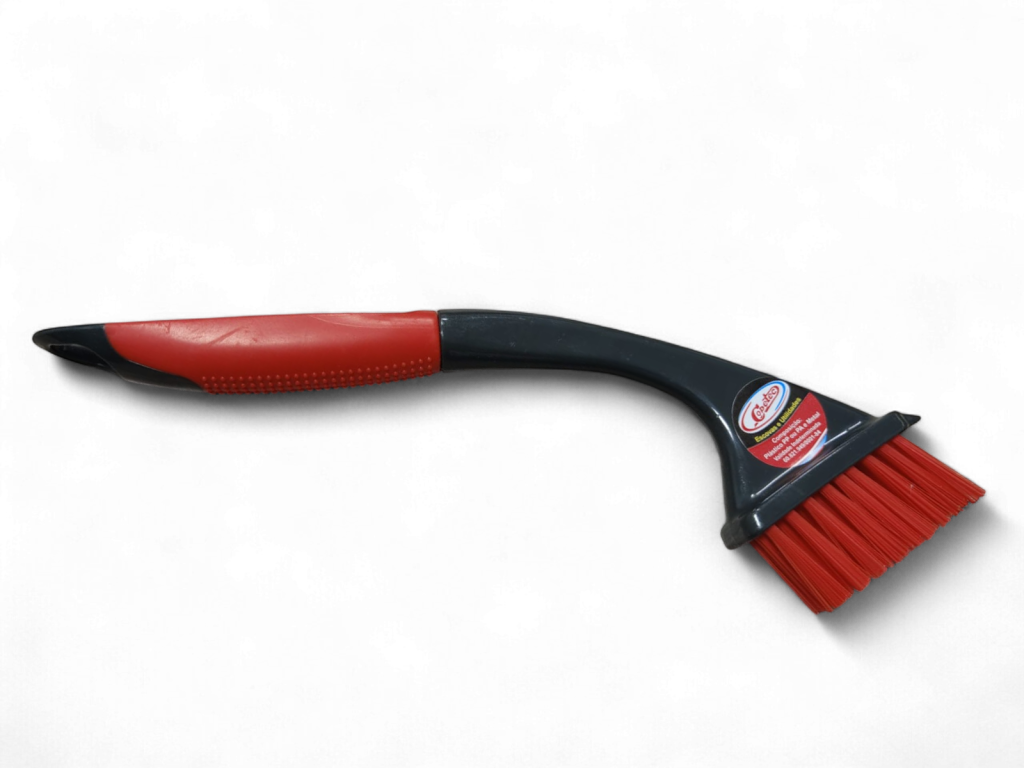 Escova Limpa Cantos Vermelho/ Cinzacabo emborrachado
