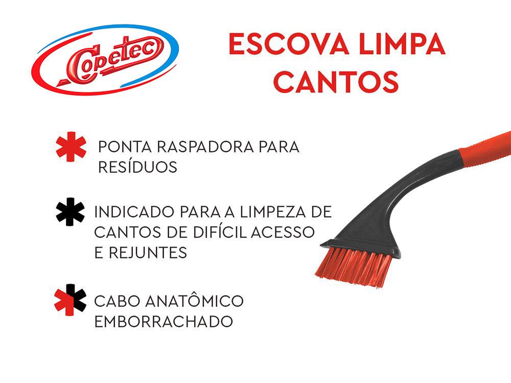 Escova Limpa Cantos Vermelho/ Cinzacabo emborrachado