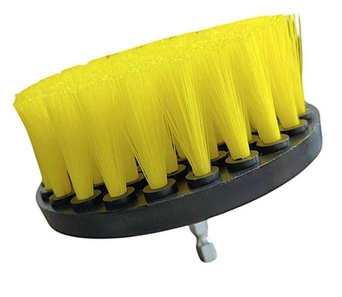 Escova rotativa uso doméstico 100mm Preta cerdas Amarelas