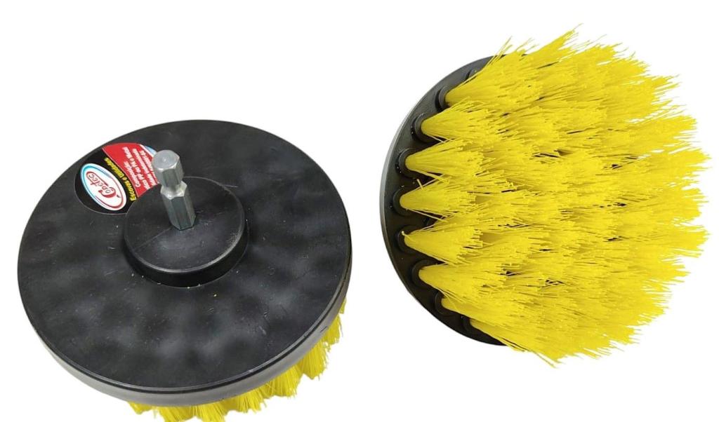 Escova rotativa uso doméstico 100mm Preta cerdas Amarelas