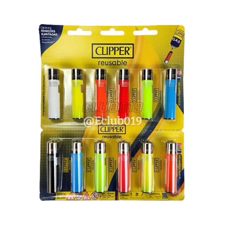 ISQUEIRO CLIPPER MAXI RECARREGAVEL C/12