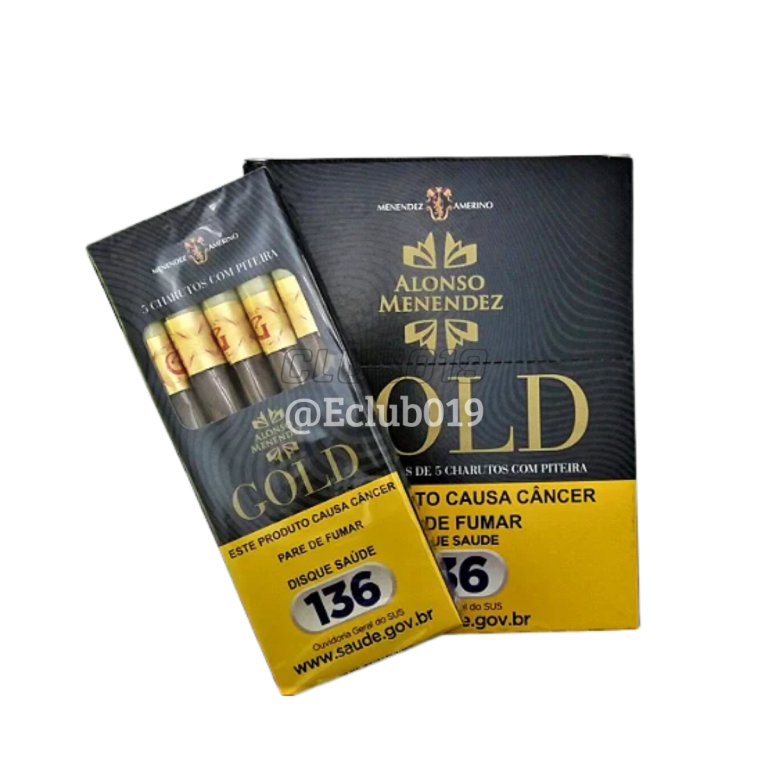 CIGARRILHA ALONSO MENENDEZ GOLD ORIGINAL C/PITEIRA CAIXA C/10X5