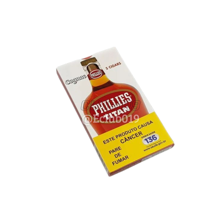 CHARUTO PHILLIES TITAN COGNAC PETACA C/5