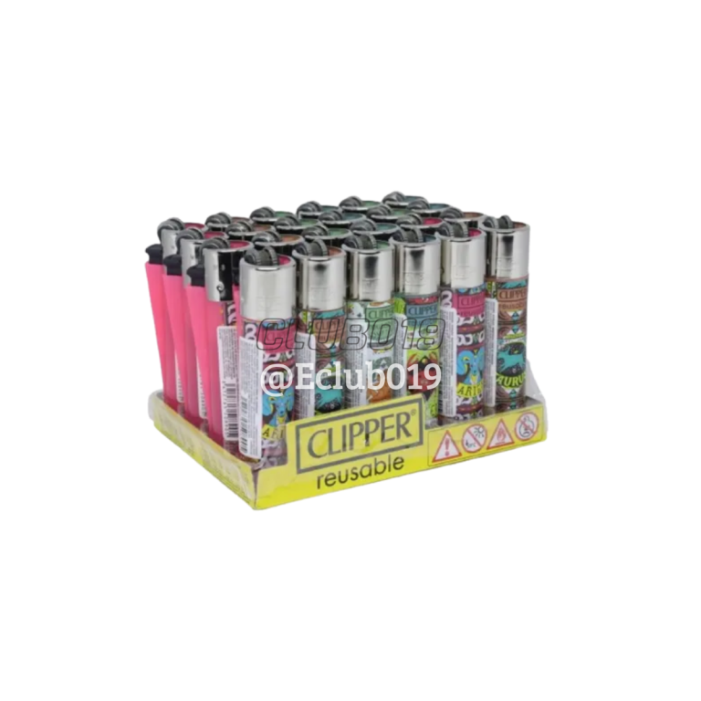 ISQUEIRO CLIPPER MAX GRAFITE RECARREGAVEL C/24