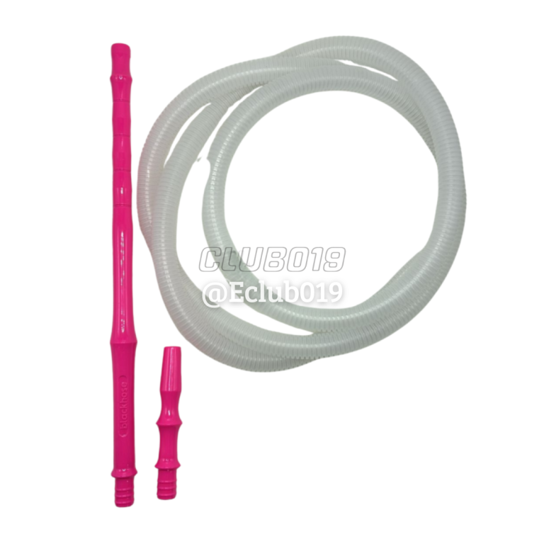 MANGUEIRA PLASTICO TRANSPARENTE COM PITEIRA ROSA