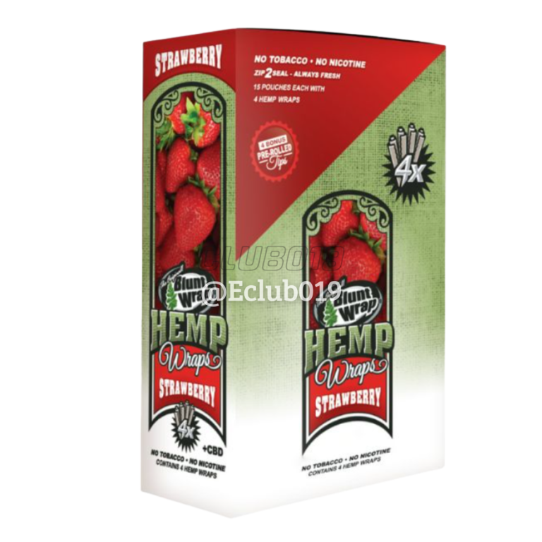 BLUNT WRAP HEMP MORANGO FOLHA AROMATIZADA 15X4
