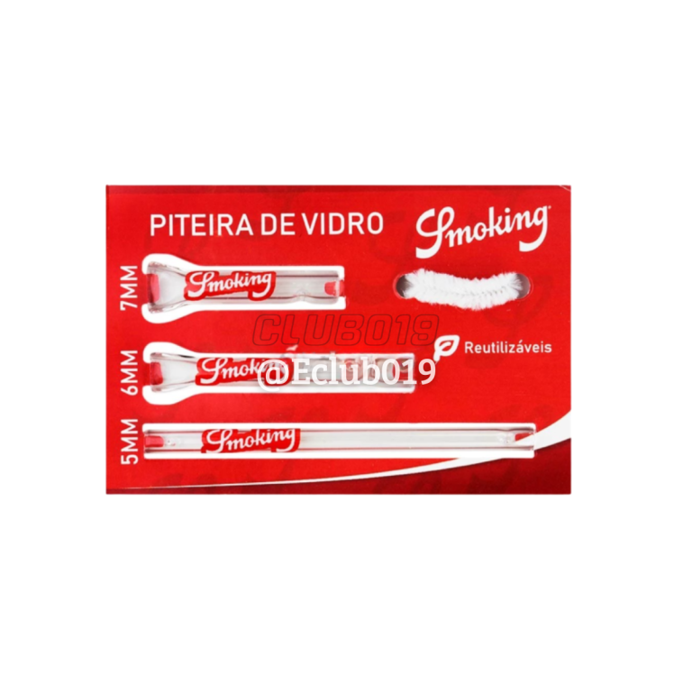 PITEIRA DE VIDRO SMOKING COM LIMPADOR 8X3X1