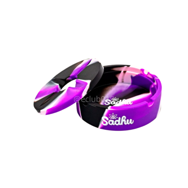 CINZEIRO SADHU SILICONE NEON P REDONDO COM TAMPA ROXO/PRETO/BRANCO