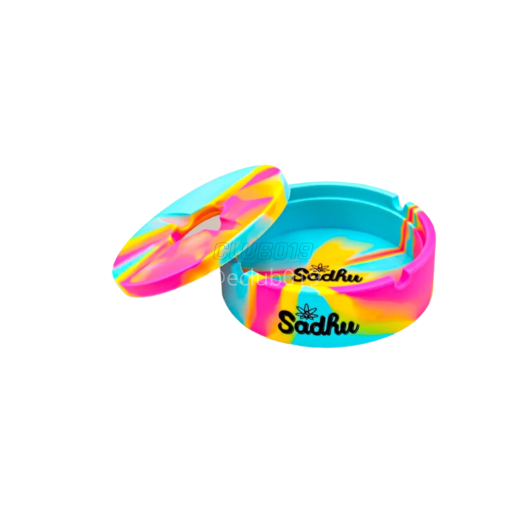 CINZEIRO SADHU SILICONE NEON P REDONDO COM TAMPA ROSA/AZUL