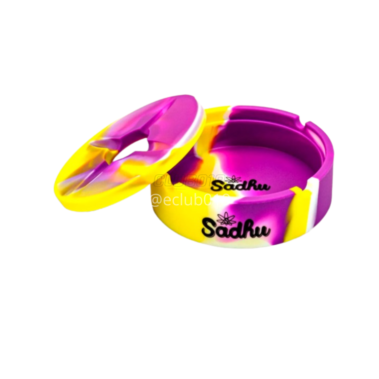 CINZEIRO SADHU SILICONE NEON P REDONDO COM TAMPA AMARELO/ROXO/BRANCO