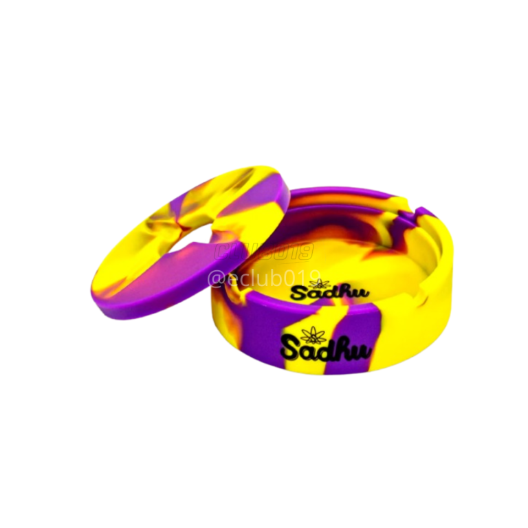 CINZEIRO SADHU SILICONE NEON P REDONDO COM TAMPA ROXO/AMARELO