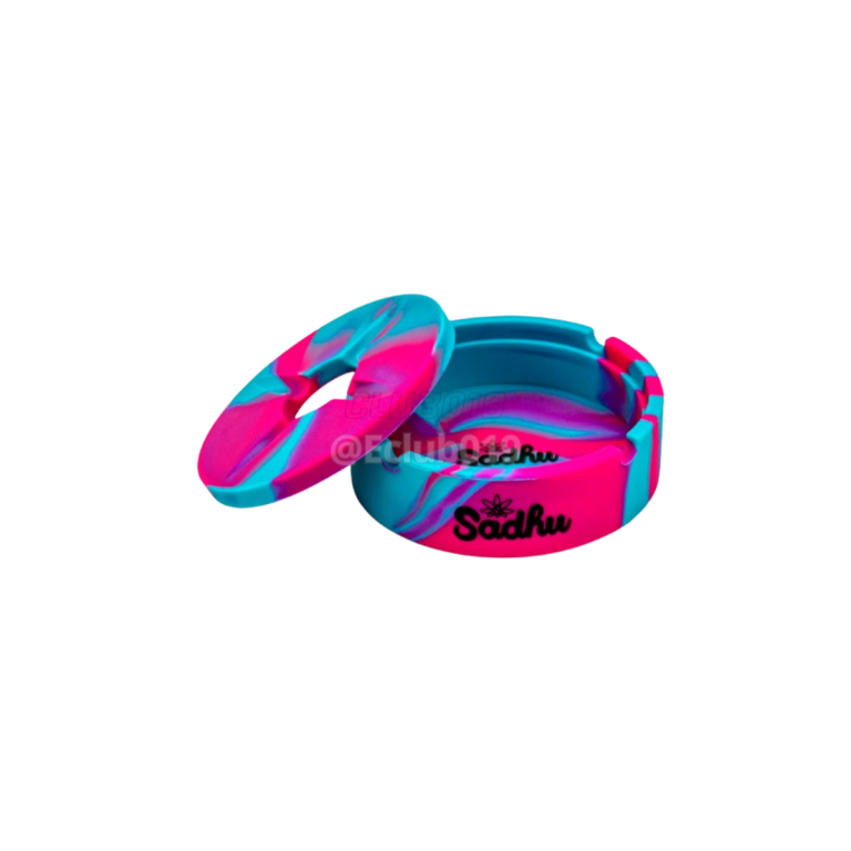 CINZEIRO SADHU SILICONE NEON G REDONDO COM TAMPA ROSA/AZUL