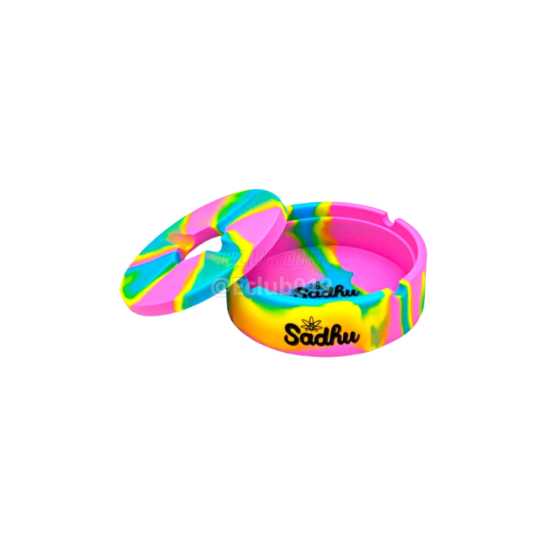 CINZEIRO SADHU SILICONE NEON G REDONDO COM TAMPA ROSA/AMARELO