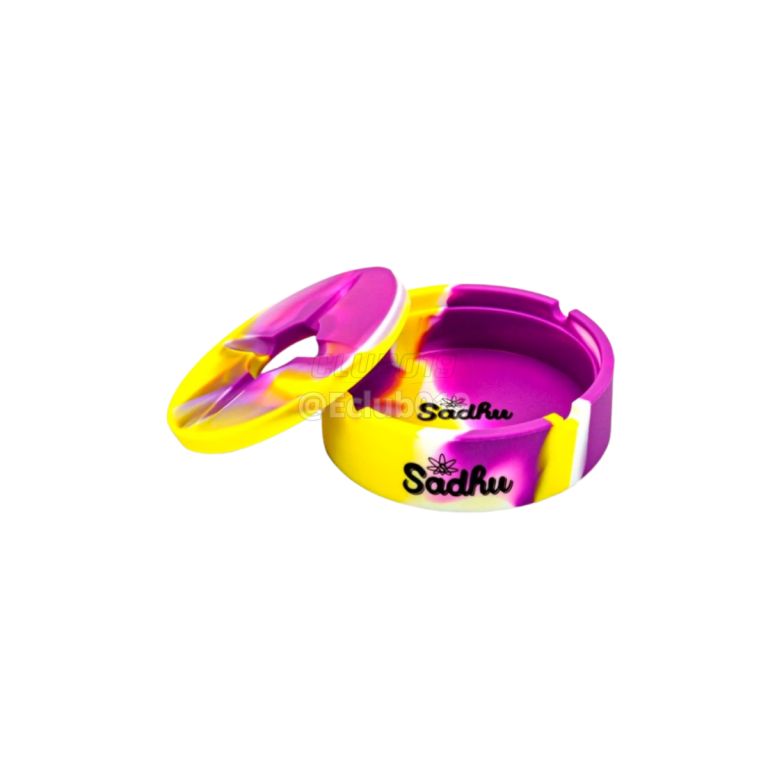 CINZEIRO SADHU SILICONE NEON G REDONDO COM TAMPA AMARELO/ROXO