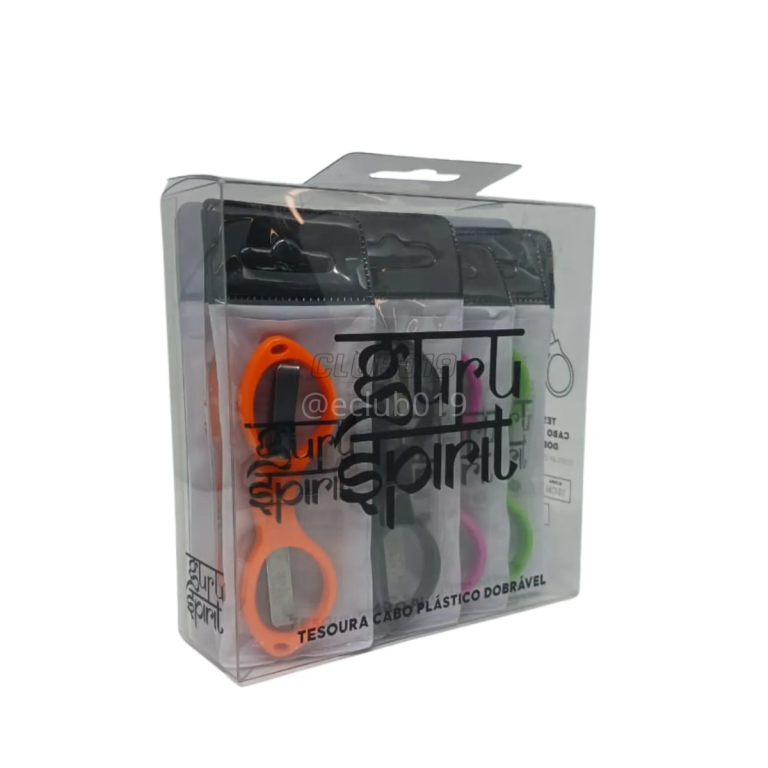 TESOURA GURU SPIRIT CABO PLASTICO DOBRAVEL MIX CORES C/12