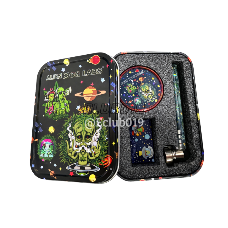 KIT PIPE ALIEN OG 3 EM 1 PIPE + DICHAVADOR + TELA